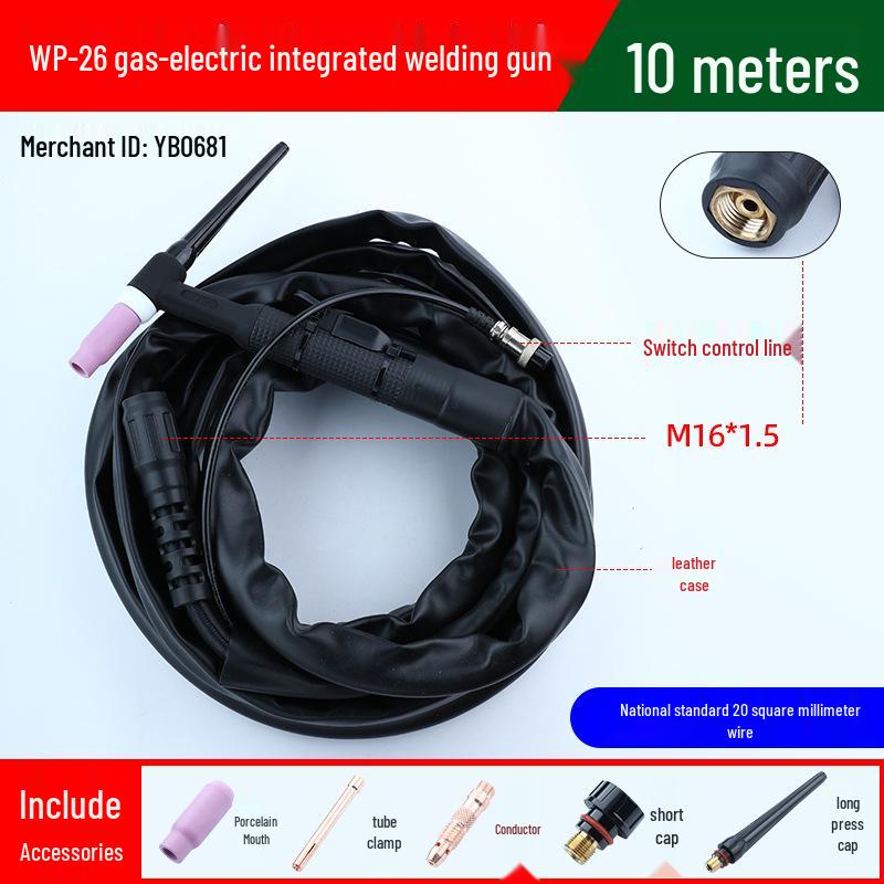 WP-18/26 Water-Cooled Argon Arc Welding Gun Set with Cable & Earth Handle