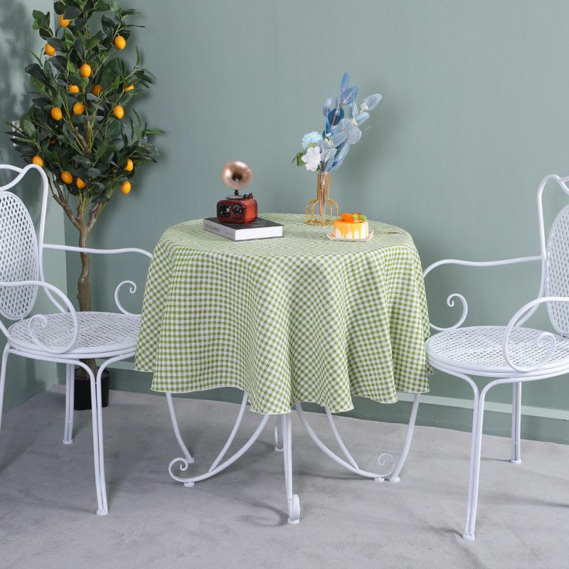 Runde Tischdecke Baumwolle Leinen Karierte Tischdecke Klein Frisch Runde Tischdecke Couchtisch Tischdecke Couchtischdecke