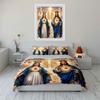 Koning en Koningin in Heilige Licht Print Beddengoed Set 1 Dekbedovertrek 2 Kussenslopen voor Volwassenen en Kinderen Luxe Cadeau Volledige Maat