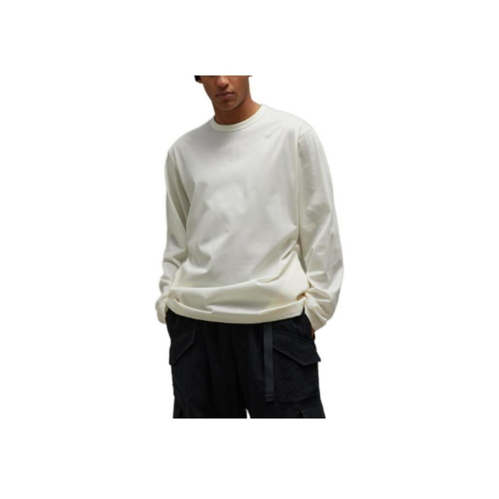 Y-3 FW23 Solid Color Crew Neck Loose Long Sleeve T-Shirt Unisex Tops White IQ1834