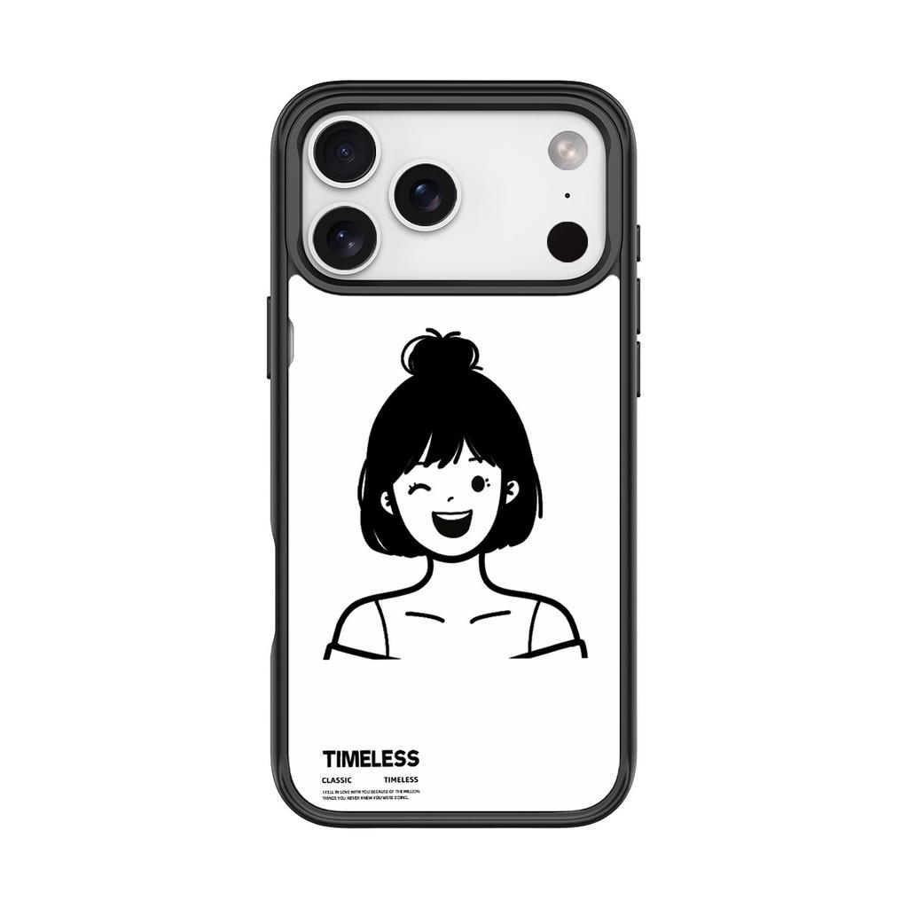 Applicable to Apple 17 mobile phone case 16 replaceable back plate 15promax magnetic mobile phone case sketch short hair ball head