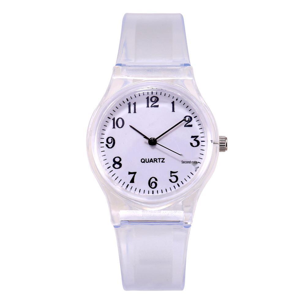 Trendige Koreanischer Stil Jelly Farbe Silikon Damen Uhr - Niedliche, Bunte und Transparente Quarz Armbanduhr