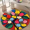 1 Stück Blumiger PopArt Büro Runder Teppich, Indoor-Matte Geeignet Für Büro, Unter Bürostühlen Schlafzimmer Wohnzimmer Heimdekoration, Raumdeko a012