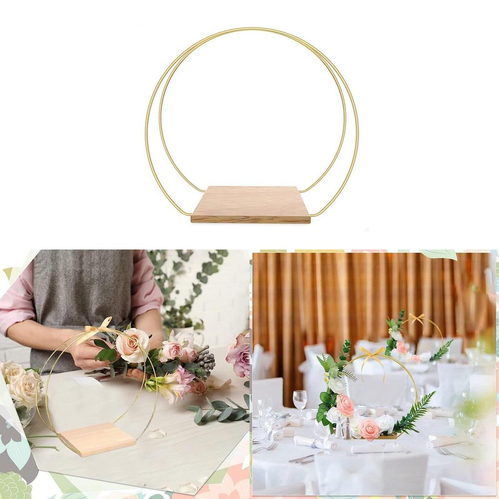 Metal Garland Wood Base Wedding Party Table Ornaments Diy Decoration Wreath