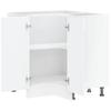 Kitchen Corner Base Cabinet Kalmar High Gloss White Particleboard