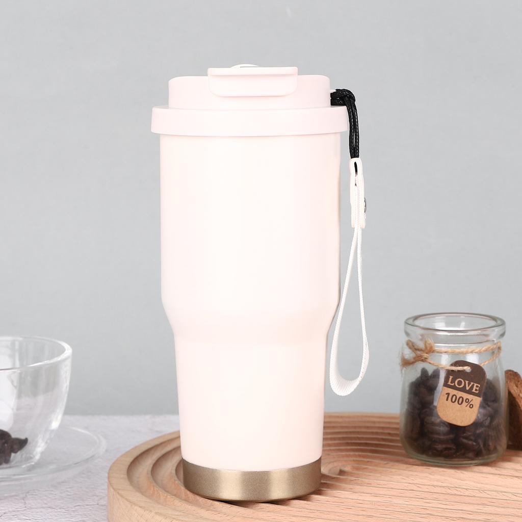 Stylish and Simple 304 Stainless Steel Thermos Cup for Men and Women, High Value Thermal and Cold Insulation Straw, Double Drinking Cup, Coffee Cup