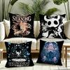Game HHollow Knight Cushion Cover Silky Short Plush Invisible Zipper Dustproof Sofa Pillow Case for Home Decor