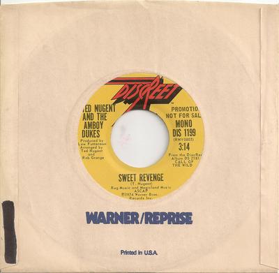 7inch Record TED NUGENT & THE AMBOY DUKES - Sweet Revenge DIS1199 Discreet 1974 US Rock Used