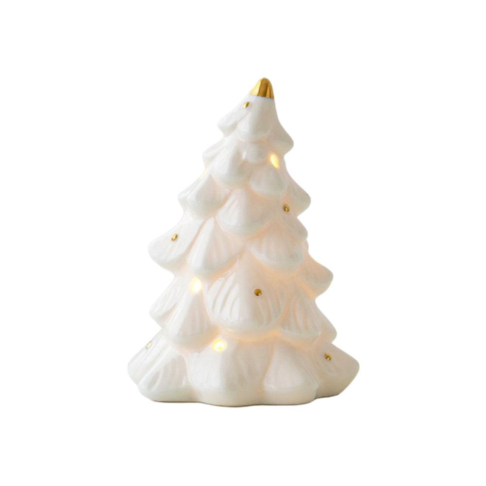 NEW Christmas Ceramic House Desktop Decoration Glowing Christmas Snowhouse Snowman Christmas Tree Decoration Ornament