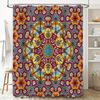 Energetic Blue Red Yellow Shower Curtain Decorative Pattern Bathroom Liner with Grommets (60x72) Flower Shower Curtain Waterproo