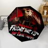 Custom Name Friday the 13th Theme Automatic Umbrella, Lightweight & Portable, 8 Rib, Perfect for Outdoor Travel, Birthdays, Christmas, Gifts.