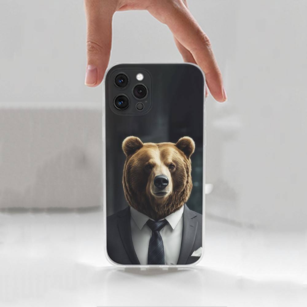 

Clothing Art Bear Case For iPhone Max,14,16,X,13,XR,SE,12,15,Pro,17,Plus,11,XS,Mini Transparent Soft Cover iPhone17PRO