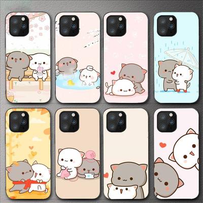 Husa de telefon cu desene animate peach Mochi Cat pentru Iphone 11 12 Mini 13 14 Pro Xs Max X 8 7 6s Plus 5 Se Xr Shell