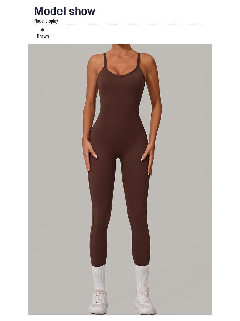 Salopetă Yoga & Alergare de Înaltă Rezistență cu Acoperire Completă, Stil European & American 80426