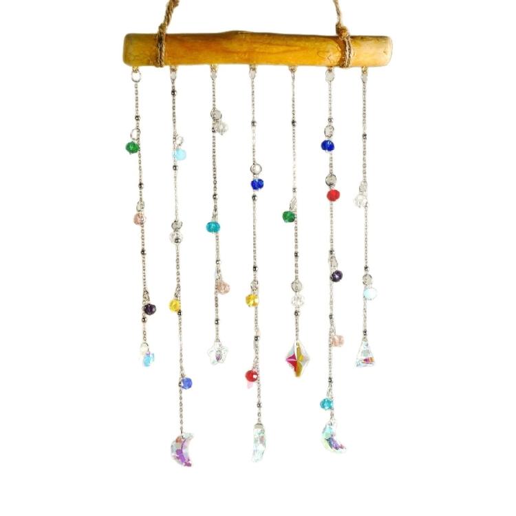 Crystal Suncatchers Window Hanging Moon Star Wind Chimes Sun Catchers Rainbows Makers Ornament Home Garden Decors Gift