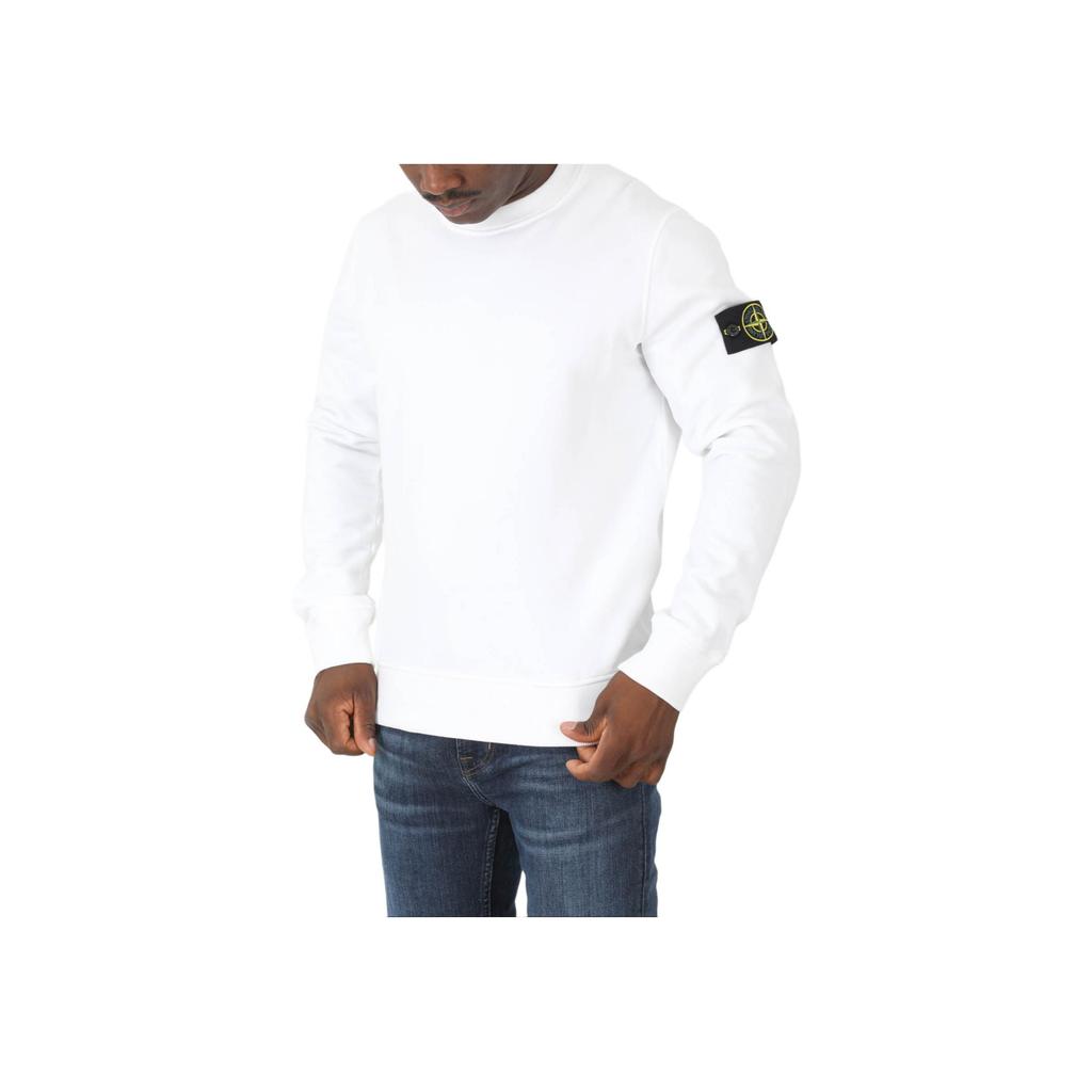 STONE ISLAND Logo Patch Pullover Sweatshirt Men Sweatshirt White 771562020-V0001