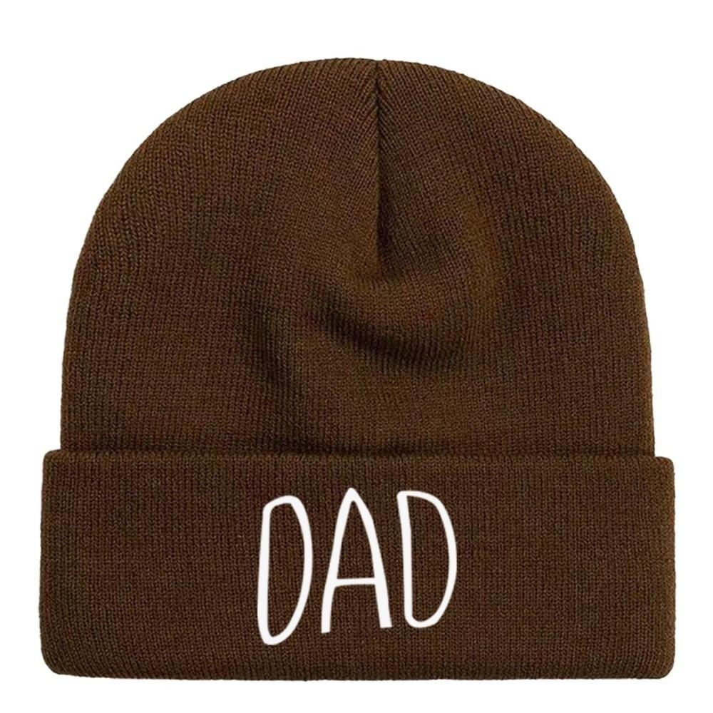 Family Matching MOM DAD Knit Beanie Elastic Turn-Up Brim Matching Hat Warm Couple Hat Cold Weather
