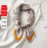 Simple and elegant flower small square scarf women's literary and elegant imitation silk scarf Korean version autumn and winter scarf neck scarf