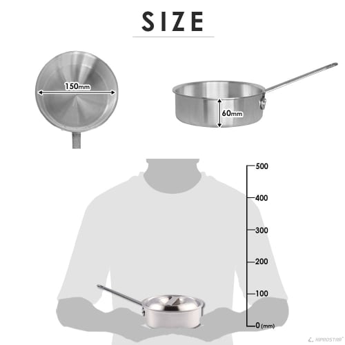 KIPROSTAR Commercial Aluminum Saucepan, Shallow, 15cm, 1.0L Capacity (Gas Only)
