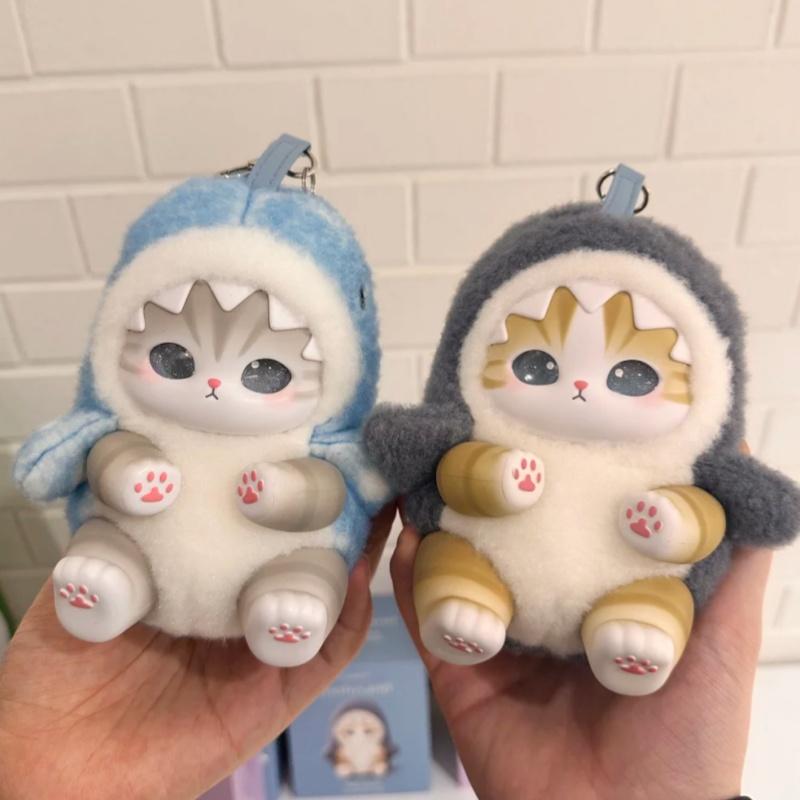 New Cute Cat Sparkling Shark Cat Series Blind Box Vinyl Plush Bag Decorative Surprised Box Girl Christmas Birthday Holiday Gift