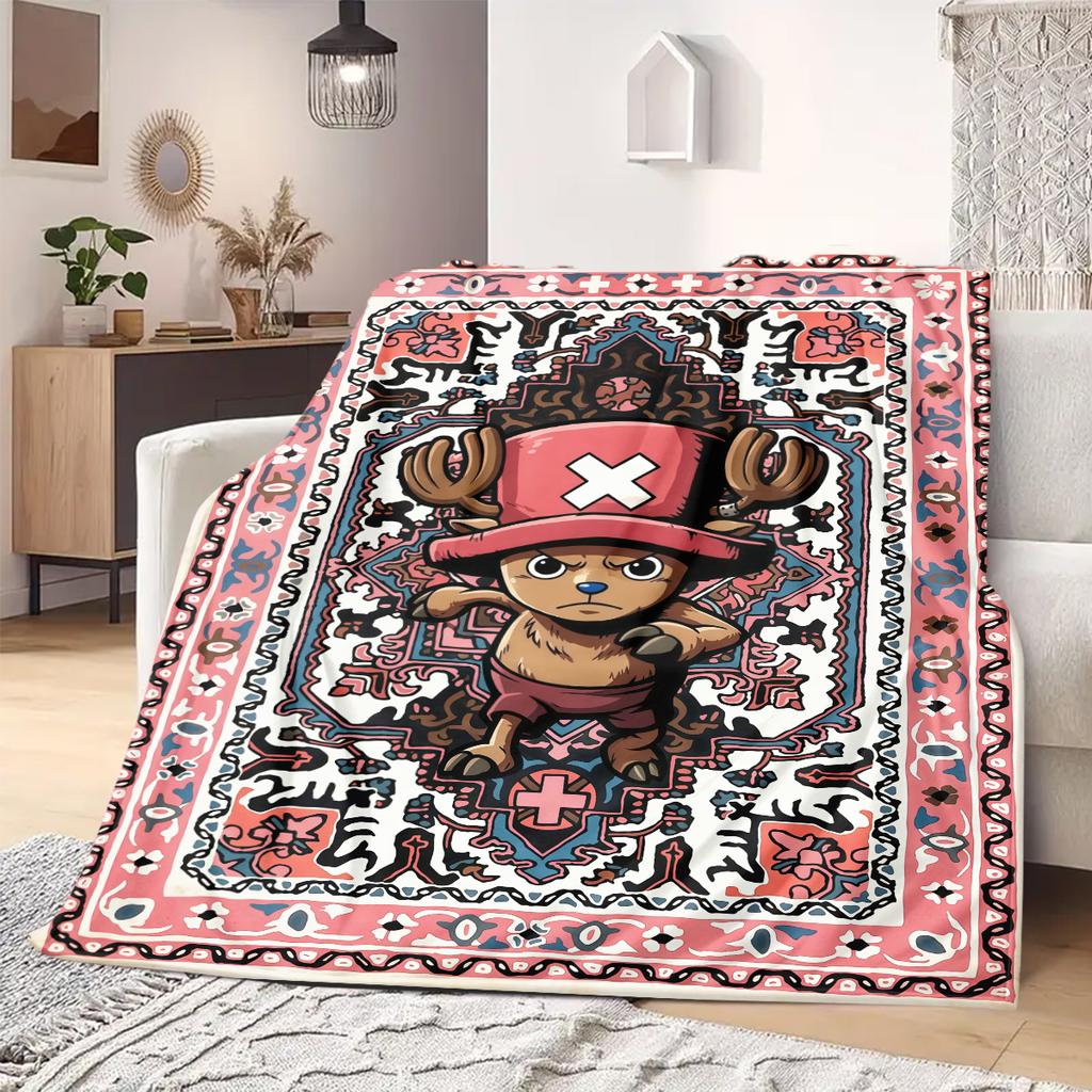 OnePiece Anime Print Blanket Warm  Comfortable Flannel Blanket Suitable for Bedrooms, Sofas, Beds, Chairs, Picnics, Travel