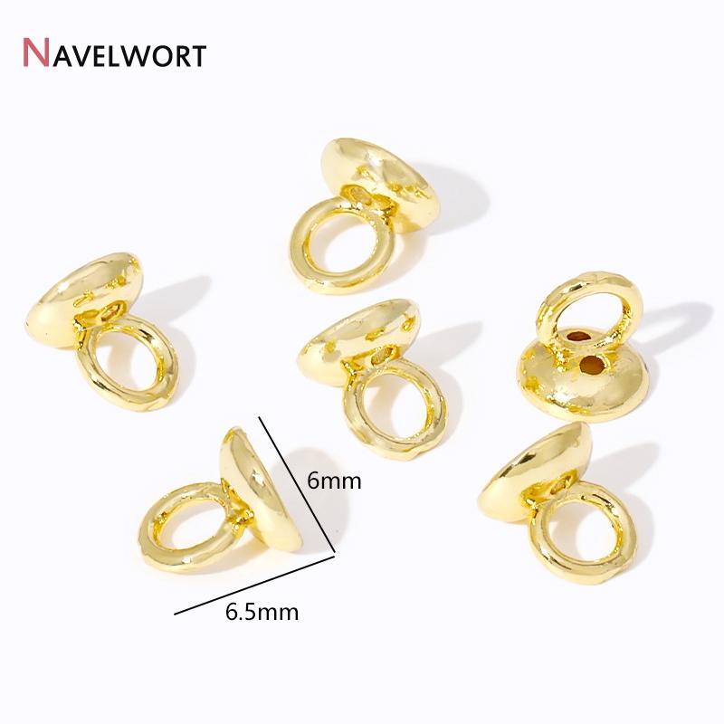 10/20Pcs Gold Plated Brass Crimp Beads,End Caps For Jewelry Making,Caps For Bracelet,Supplies For Jewelry,DIY Accessories
