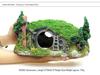 Hobbit House Fish Tank Decoration: Castle, Treehouse & Hiding Spot for Fish, Shrimp, Hermit Crabs, and Reptiles