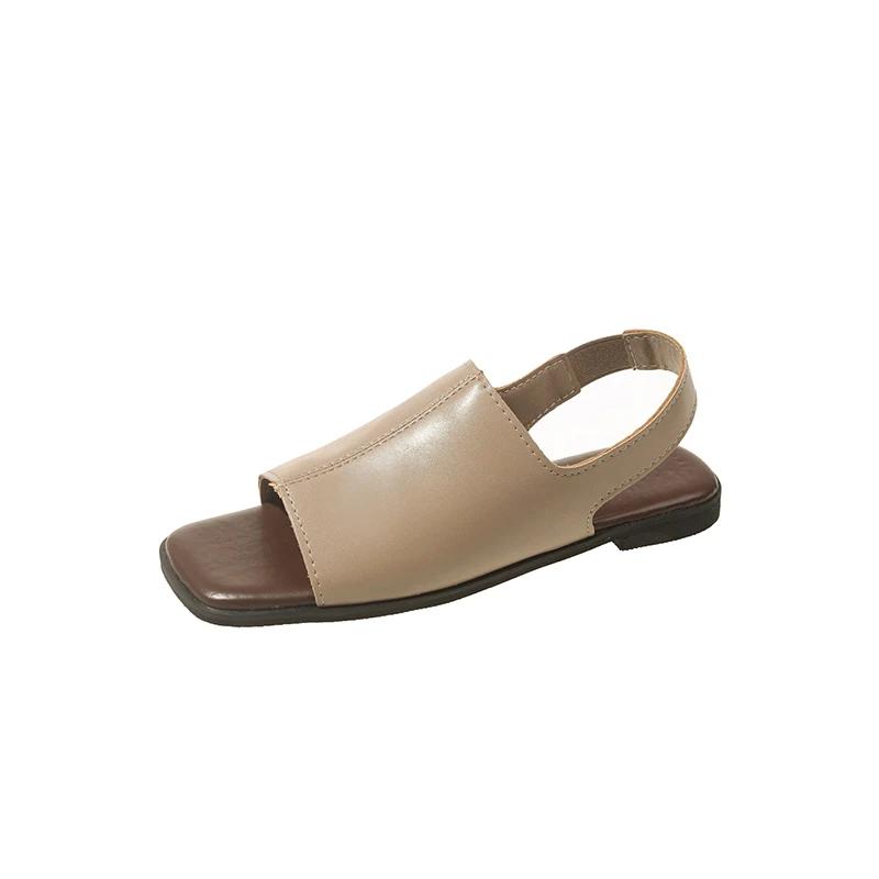 Women's Summer Sandals 2025 Luxury Artificial Leather Barefoot Shoes For Women Comfortable Moccasins Outdoor Low Heels Sandals