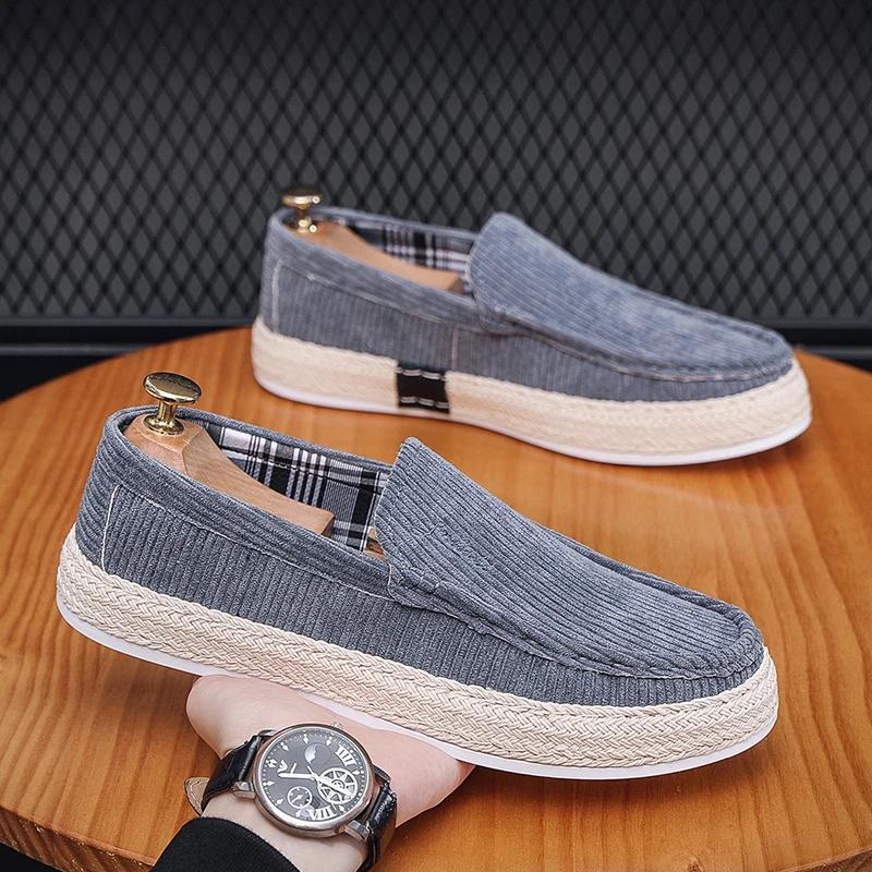 Fashion Dropshipping Canvas Sneakers Men Sport Casual Shoes for Men Summer Slip on Loafers Men man Chunky Comfortable Walking Shoes Male
