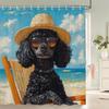 Individuality Creative Beach Animals Fabric Shower Curtain Bath Curtains For Bathroom Funny Cats And Dogs Home Decorate Curtain