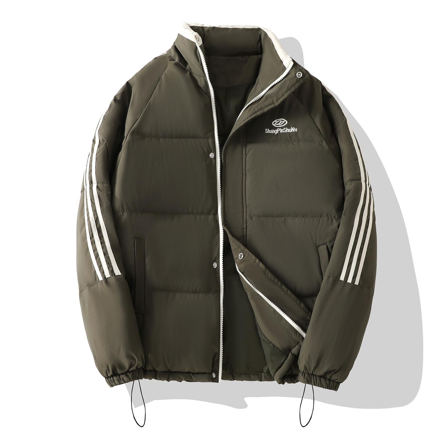 

Мужская и женская ветрозащитная легкая пушистая куртка с теплым воротником-стойкой, для холодной погоды, свободного кроя, короткая, повседневная, спортивная, из высококачественной ткани, хлопковая куртка, пальто XXL армия зеленый