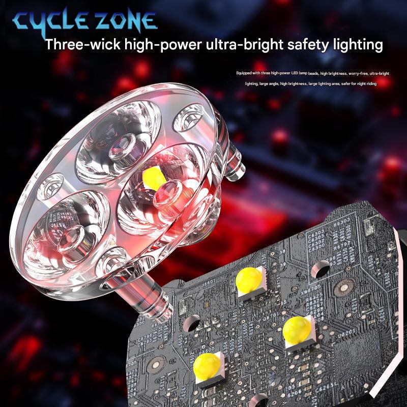 Solar Bicycle Light Bike Front Lamp TYPE-C Rechargeable Cycling Flashlight 3 Lighting Modes Bicycle Headlight for Night Riding