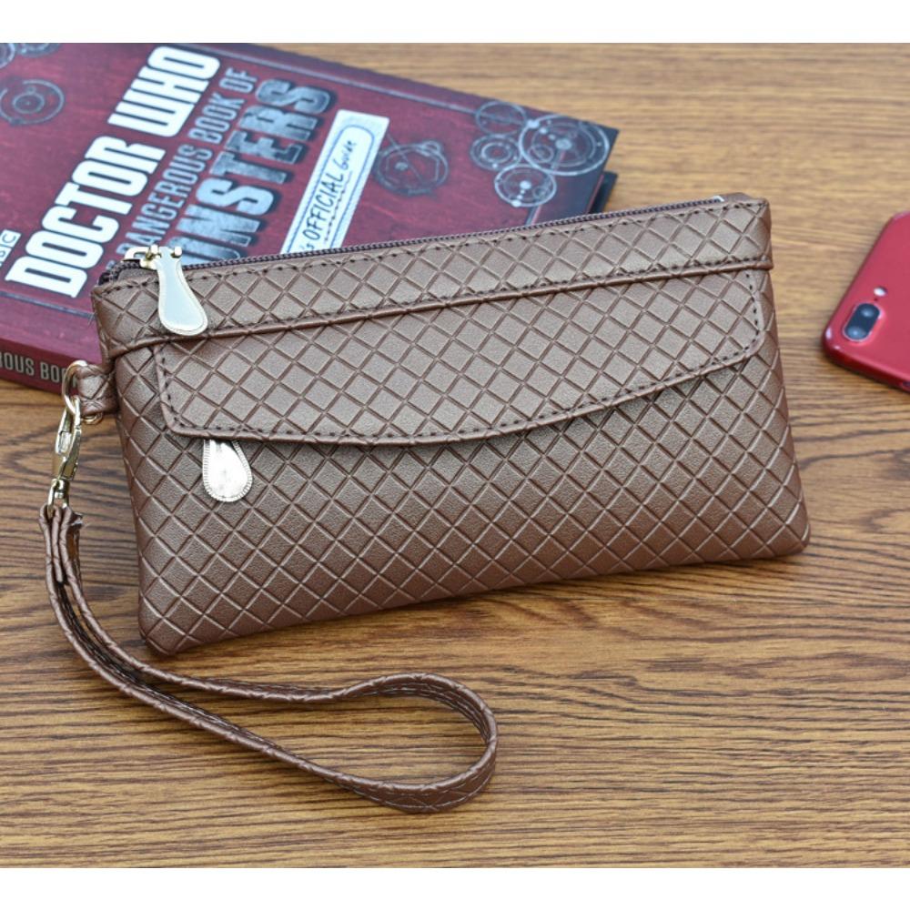 

Женская минималистичная стеганая сумка кроссбоди, легкий кошелек, клатч, визитница, кошелек для монет 19.5 * 10.5 * 1.5CM дубильная кора