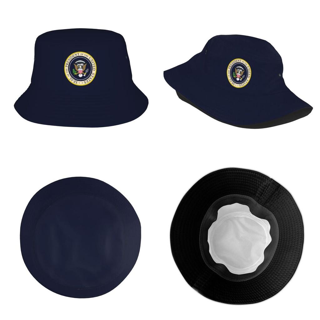 Donald Trump Presidential Seal Logo Bucket Hats Beach Hatwear Merchandise Fisherman Cap for Outdoor Ispoti Cap Lightweight