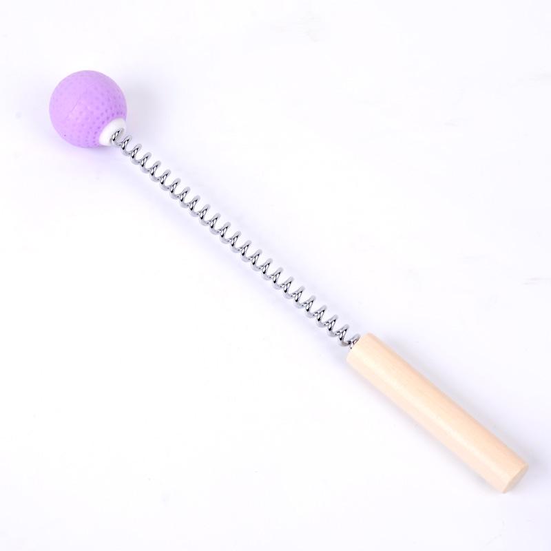 Spring Massage Hammer with Wood Handle - Back & Meridian Tapping Stick for Elders