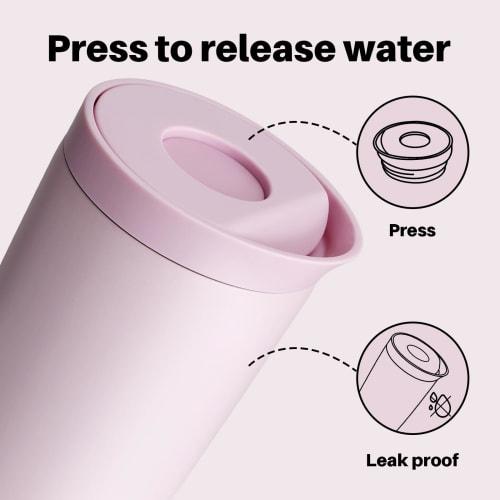 BOTTLE BOTTLE Tumbler, 350ml, One-Touch Closure, Leak-Proof, Vacuum Insulated, Thermos Mug for Coffee and Tea, Keeps Hot or Cold, Stainless Steel, Por
