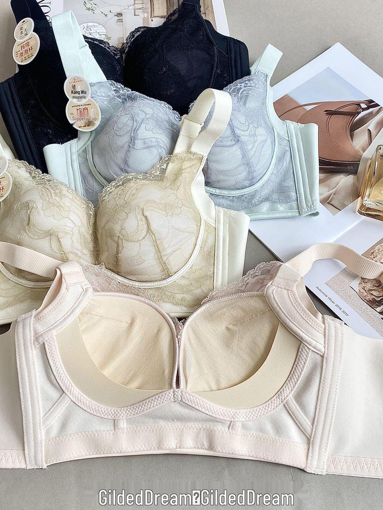 Trådlös W-formad Halvmåne Anti-hängning BH: Lyft & Stöd med Spets Justerbar Design