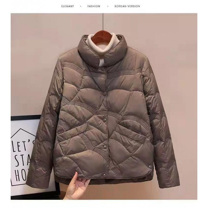Womens Lightweight Short Down Jacket Winter White Duck Puffer Coat Slim Fit Casual Chic Outerwear