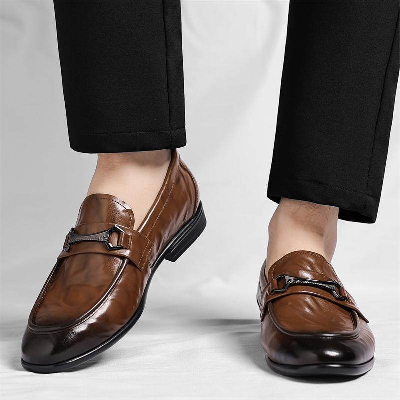 Fashion Male Outdoor Soft Sole Loafers Spring Autumn New Designer Leather Shoes for Men Fashion Casual Dress Shoes Classic Men's Flats