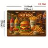 Metal Wall Art Retro Fast Food Sign, Tin Poster 8x12 Inch for Kitchen Bar Cafe