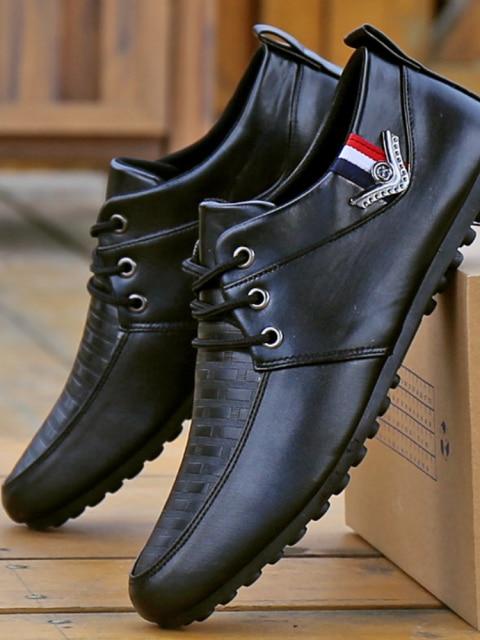 

Мужские повседневные кроссовки больших размеров, легкая уличная обувь для вождения, лоферы, мокасины, дышащая обувь из искусственной кожи, Zapatillas Hombre 42 чёрный