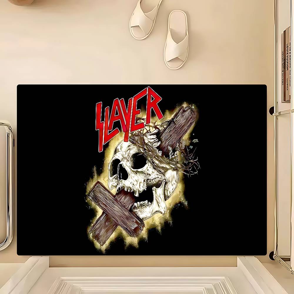 S-Slayer Heavy Metal Band Music Door Mat Anti-Slip Rug for Kids Room Bedroom Balcony Living Room Decoration