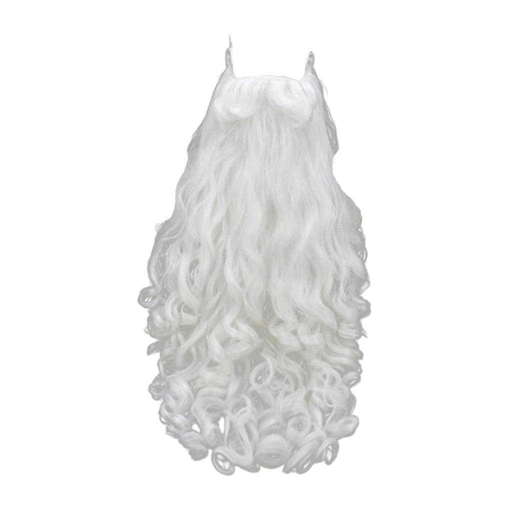 Santa Claus Wig And Beard Cosplay Christmas White Curly Hair for Stage
