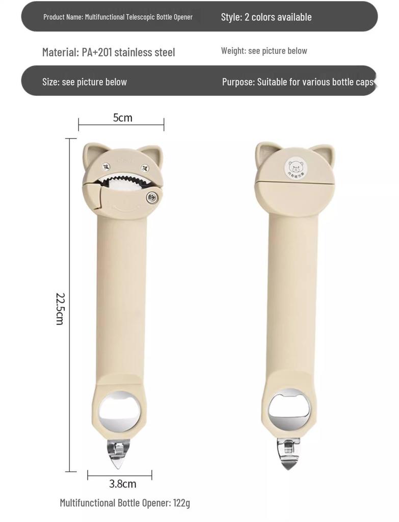 Wielofunkcyjny magnetyczny otwieracz do puszek i butelek z nakrętką