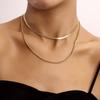 Simple Double-layer Small Hole Snake Bone Chain Necklace for Women Punk Style Trendyins Anchor Necklace
