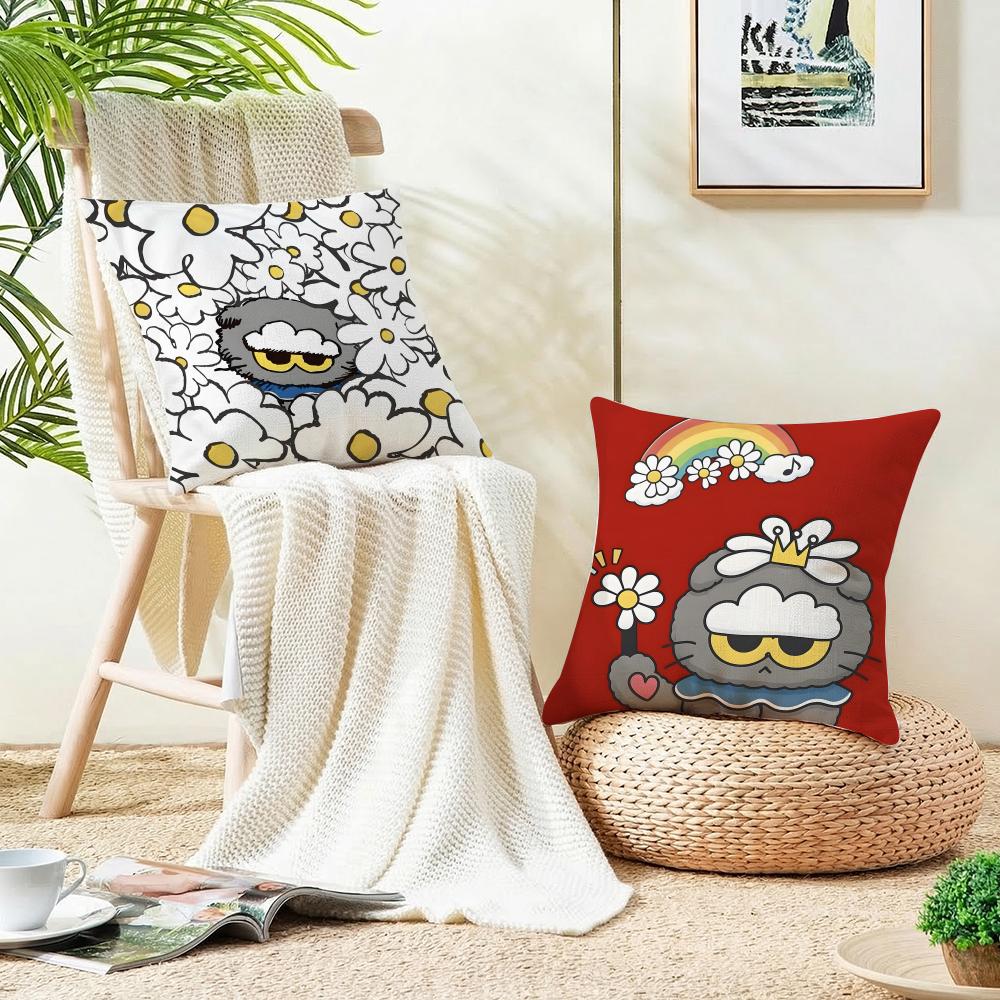 Friendly ZZOFRIENDSS Cushion Cover Breathable and skinfriendly linen pillowcase square removable and washable cushion