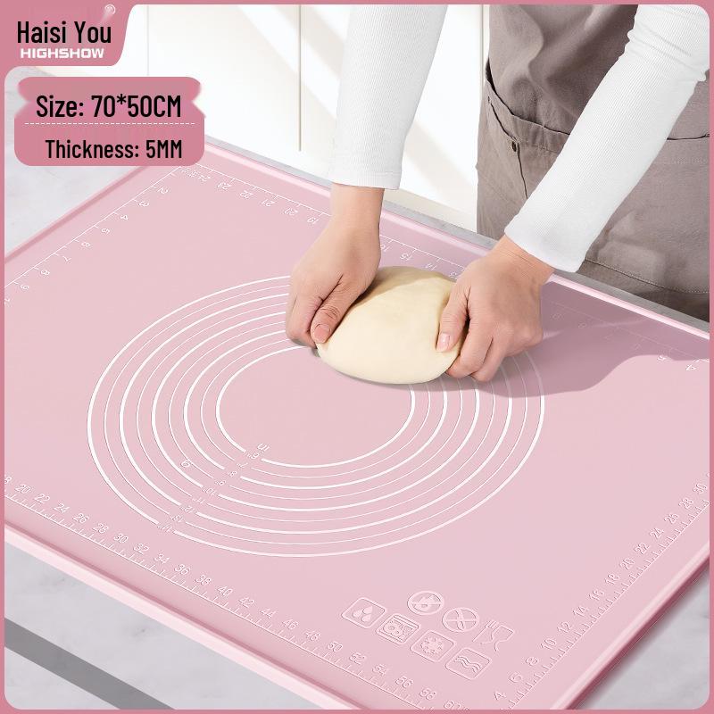 Non-Stick Silicone Kneading Mat & Thick Plastic Cutting Board Set