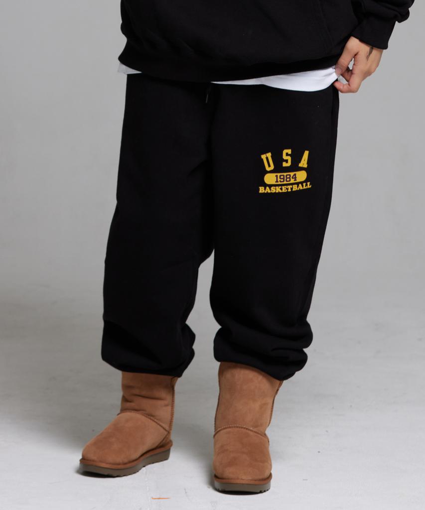 CREAM SODA LAB Usa Logo Training Jogger Pants Black Yellow