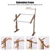 ZK30 Antique Wood Embroidery Stand Rack Adjustable Height Cross Stitch Frame Sewing Craft Accessory