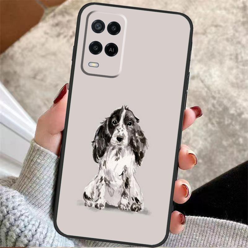 Cartoon Cocker Spaniel Case For Oppo A57 A17 A77 A40 A78 A54 A74 A94 A76 A16 A96 A18 A60 A80 A38 A58 A98 A15 A5 Pro